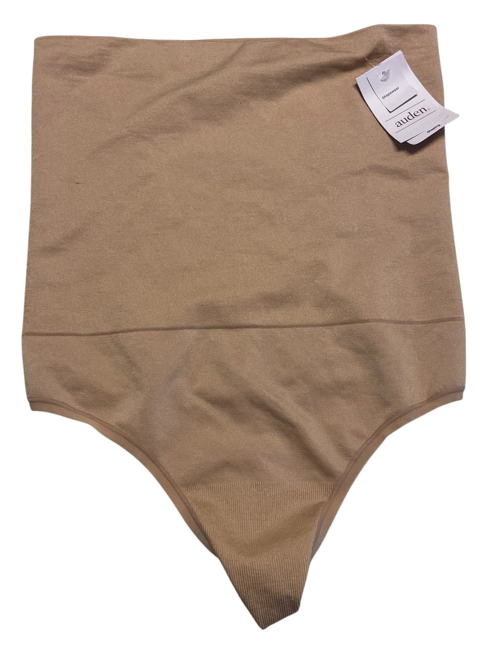 Auden Shapewear Womens XL High Waisted Thong Panty Shaping Tan Nude New NWT